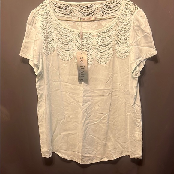 Solitaire Blue Blouse Size Medium - Picture 1 of 6
